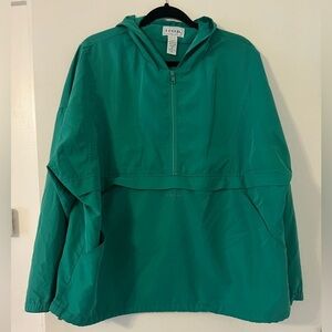 IZOD green hooded pullover anorak jacket size XL (Q107)